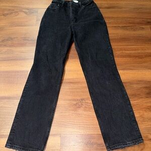 Abercrombie Curve Love 90s Straight Ultra High Rise Black Jeans 25R